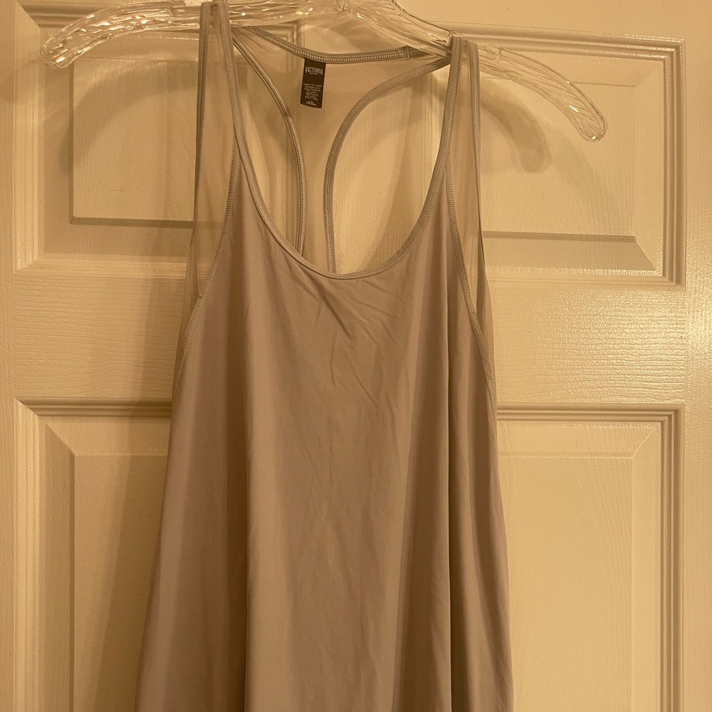 Victoria Sport Ladies’ Workout Tank, Size Large. Silver.